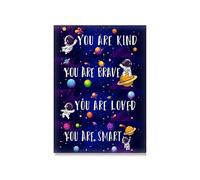poster Planets Wall Decor, Solar System & Galaxy Canvas Wall Art for Kids, Educational Science Poster for Bedroom, Classroom(Framed,12x18inch(30x45cm))