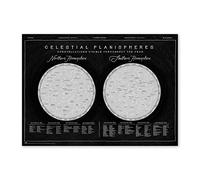 Grupo Erik Póster Constelaciones fluorescente - Lámina constelaciones brilla en la oscuridad - Mapa estelar │ Decoración pared Astronomía - Cuadro constelaciones 50x70 cm - Lámina horóscopo