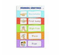 poster Preschool Classroom Decor Poster - Greetings and Rules Chart for Circle Time, Educational Wall Art for Early Learning(Framed,08x12inch(20x30cm))