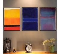 Póster retro clásico de Mark Rothko, impresiones en lienzo, pintura artística moderna para el hogar, sala de estar, dormitorio, bar, decoración de pared, 50 x 75 cm, 3 piezas, sin marco