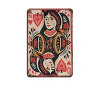 Póster retro con impresión digital de la reina de corazones, letrero de estaño de metal, arte elegante, retro, pintura de hierro, bar, cueva de personas, cafetería, familia, garaje, póster decorativo