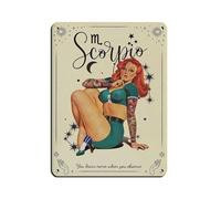 Póster retro de collage surrealista del zodiaco de Escorpio, letrero de estaño, arte elegante, retro, pintura de hierro, bar, cueva de personas, cafetería, garaje, póster decorativo de pared, 30 x 40