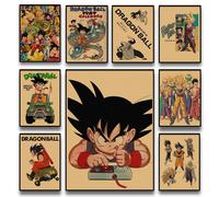 Póster Retro de Dragon Ball de Anime japonés, Goku Gohan, Vegeta, Piccolo, Friza, pintura en lienzo, arte de pared impreso, regalo para niños Picture -25