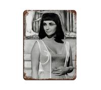Póster retro de Elizabeth Taylor Als Cleopatra_ Vintage Hollywood-glamourprint - Cartel de metal de metal con pintura de hierro para bar, cueva de gente, cafetería, decoración de pared, 12 x 16