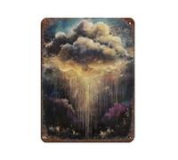 Póster retro de explosión de nube dorada, letrero de estaño, arte elegante, retro, pintura de hierro, bar, cueva de gente, cafetería, familia, garaje, póster decorativo de pared, 30 x 40 cm