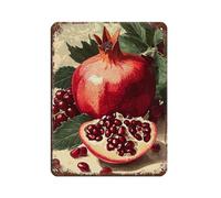 Póster retro de granada libanesa con vector plano, letrero de metal de estaño, arte elegante, retro, pintura de hierro, bar, cueva de personas, cafetería, garaje, póster para decoración de pared, 30 x