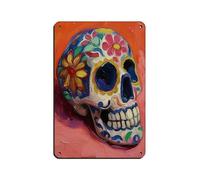 Póster retro de la pareja de esqueletos del Día de los Muertos (13), letrero de metal de estaño, arte elegante, pintura de hierro, bar, cueva de personas, cafetería, garaje, póster decorativo de pared