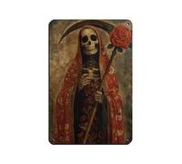 Póster retro de la pareja de esqueletos del Día de los Muertos (19), letrero de metal de estaño, arte elegante, pintura de hierro, bar, cueva de personas, cafetería, garaje, póster decorativo de pared