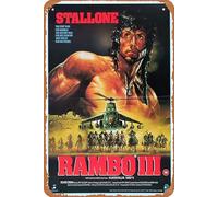 Póster retro de la película Rambo 3 1988, letrero de estaño, clásico de película antigua, letrero de metal, letrero de TV, bar, regalo, karaoke, club de música, restaurante, cueva de hombre