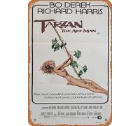 Póster retro de la película Tarzán The Ape Man 1981, letrero de estaño, clásico de película antigua, cartel de metal, letrero de TV, bar, regalo, karaoke, club de música, restaurante, cueva, hombre