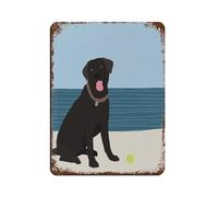 Póster retro de labrador negro de metal, letrero de estaño, arte elegante, retro, pintura de hierro, bar, cueva de personas, cafetería, familia, garaje, póster decorativo de pared, 30 x 40 cm