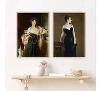 Póster retro de Lady Helen Vincent, John Singer Sargent, Belleza, Mujer, Rosa, Arte, Lienzo, Pintura, Impresión, Imagen, Decoración del hogar (40 x 50 cm, 2 unidades)