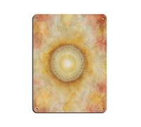 Póster retro de mandala de sol radiante, letrero de metal, arte elegante, retro, pintura de hierro, bar, cueva, cafetería, familia, garaje, póster decorativo de pared, 30 x 40 cm