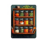 Póster retro de metal con diseño de estante de especias indio, arte elegante, pintura de hierro, bar, cueva de gente, cafetería, familia, garaje, póster de decoración de pared, 30 x 40 cm