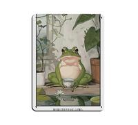 Póster retro de metal con impresión de té de rana consciente, arte elegante, pintura de hierro, bar, cueva de personas, cafetería, garaje, póster decorativo de pared, 30 x 40 cm