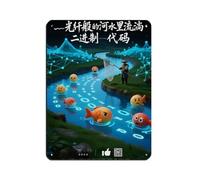 Póster retro de metal con texto en inglés "Binary Code Flowing in The River" (2 unidades, arte elegante, pintura de hierro, bar, cueva de personas, cafetería, garaje, familia, 30 x 40 cm)