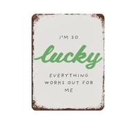 Póster retro de metal con texto en inglés "I'm So Lucky Everything Works Out for Me" (30 x 40 cm)