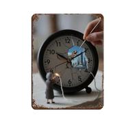 Póster retro de metal con texto en inglés «The Old Woman Sews The Watch» (1 unidad)