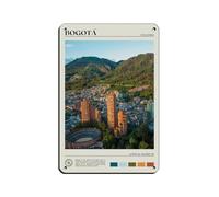 Póster retro de metal con texto en inglés "Travel to Bogotá" de América del Sur, arte elegante, pintura de hierro, bar, cueva de personas, cafetería, garaje, póster para decoración de pared, 20 x 30