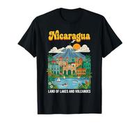 Póster Retro de Nicaragua Tierra de Lagos y Volcanes Camiseta