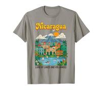 Póster Retro de Nicaragua Tierra de Lagos y Volcanes Camiseta
