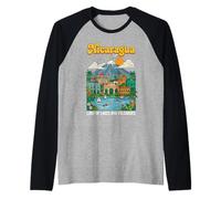 Póster Retro de Nicaragua Tierra de Lagos y Volcanes Camiseta Manga Raglan