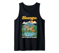 Póster Retro de Nicaragua Tierra de Lagos y Volcanes Camiseta sin Mangas