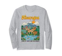 Póster Retro de Nicaragua Tierra de Lagos y Volcanes Manga Larga