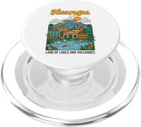 Póster Retro de Nicaragua Tierra de Lagos y Volcanes PopSockets PopGrip para MagSafe