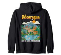 Póster Retro de Nicaragua Tierra de Lagos y Volcanes Sudadera con Capucha