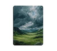 Póster retro de paisaje de valle dramático, letrero de estaño, arte elegante, retro, pintura de hierro, bar, cueva de personas, cafetería, garaje, póster decorativo de pared, 30 x 40 cm