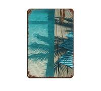 Póster retro de Palm Shadows by The Poolside de metal, letrero de estaño, arte elegante, retro, pintura de hierro, bar, cueva de personas, cafetería, garaje, póster para decoración de pared, 20 x 30