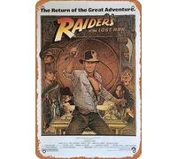 Póster retro de película Raiders Of The Lost Ark 1982, cartel de estaño, vintage de película antigua, póster de metal, letrero de TV, bar, regalo, karaoke, club de música, restaurante, cueva de hombre