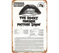 Póster retro de película Rocky Horror, cartel de hojalata de 1975, póster clásico de película antigua, letrero de metal, letrero de TV, bar, regalo, karaoke, club de música, restaurante, cueva de