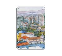 Póster retro de San José California, letrero de metal de estaño, arte elegante, pintura de hierro, bar, cueva de personas, cafetería, familia, garaje, póster decorativo de pared, 20 x 30 cm