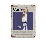 Póster retro de Stephen Curry, letrero de metal de estaño, arte elegante, pintura de hierro, bar, cueva, cafetería, familia, garaje, póster decorativo de pared, 30 x 40 cm