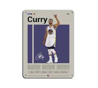 Póster retro de Stephen Curry, letrero de metal de estaño, arte elegante, pintura de hierro, bar, cueva, cafetería, familia, garaje, póster decorativo de pared, 30 x 40 cm