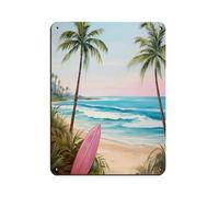 Póster retro de tabla de surf de Bali, cartel de metal de estaño, arte elegante, retro, pintura de hierro, bar, cueva de personas, cafetería, garaje, póster para decoración de pared, 30 x 40 cm