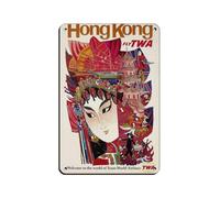 Póster retro de viaje de Hong Kong Asia Wolrd, cartel de metal, arte elegante, retro, pintura de hierro, bar, gente, cueva, cafetería, garaje, póster para decoración de pared, 20 x 30 cm