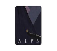 Póster retro de viaje de los Alpes, Montañas, Cartel de metal de estaño, arte elegante, retro, pintura de hierro, bar, gente, cueva, cafetería, familia, garaje, póster decorativo de pared, 8 x 12