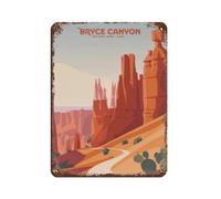 Póster retro del Parque Nacional del Cañón Bryce Canyon, letrero de estaño, arte elegante, pintura de hierro, bar, cueva de personas, cafetería, garaje, póster decorativo de pared, 30 x 40 cm