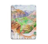 Póster retro del parque nacional Zion, letrero de metal de estaño, arte elegante, pintura de hierro, bar, cueva de personas, cafetería, familia, garaje, póster decorativo de pared, 30 x 40 cm