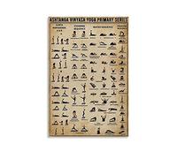 Póster retro DYJ Yoga Póster Ashtanga Vinyasa Yoga Serie Primaria Póster Pintura decorativa Lienzo Arte de pared Pósteres para sala de estar Pintura para dormitorio 20x30cm(08x12pulgadas)