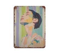 Póster retro expresionista colorido de metal, letrero de estaño, arte elegante, retro, pintura de hierro, bar, cueva, cafetería, familia, garaje, póster decorativo de pared, 30 x 40 cm