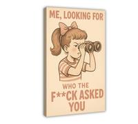Póster retro irónico con texto en inglés «I'm Looking for Someone Who Asked You» en lienzo, decoración de dormitorio, paisaje, oficina, habitación, regalo, 40 x 60 cm