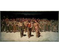 Póster Retro Modernos Mural Fotos Pinturas famosas la Marcha de los Trabajadores Il Quarto Stato o el Cuarto Estado de Giuseppe Pellizza Da Volpedo para la decoración de la sala de estar 60x90cm
