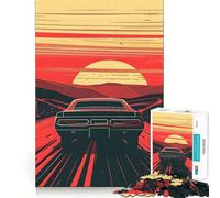 Póster Retro, Rompecabezas de 1000 Piezas para Adolescentes, Juguete de lógica con Forma de Tren, Divertido y silencioso, Corte Suave, Regalo Encantador (38x26cm)