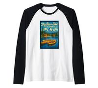 Póster retro vintage de Big Bear Lake California CA Camiseta Manga Raglan