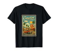 Póster retro vintage de Compton City California CA Camiseta