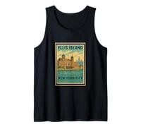 Póster retro vintage de Ellis Island New York City State NY NYC Camiseta sin Mangas